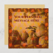 Kerstkaart herfstpompoenen in vintage stijl notitiekaartje (Voorkant / Achterkant)