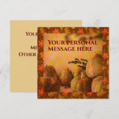 Kerstkaart herfstpompoenen vintage stijl notitiekaartje (Voorkant / Achterkant)