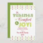 Kerstkaart--Het "comfort & de Vreugde" Feestdagenkaart (Voorkant / Achterkant)