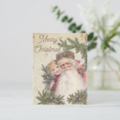 kerstkaart Het schildert de Kerstman af met een j Briefkaart (Staand voorkant)