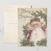 kerstkaart Het schildert de Kerstman af met een j Briefkaart (Voorkant / Achterkant)