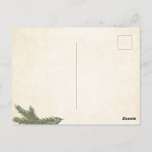 kerstkaart Het schildert de Kerstman af met een j Briefkaart (Achterkant)