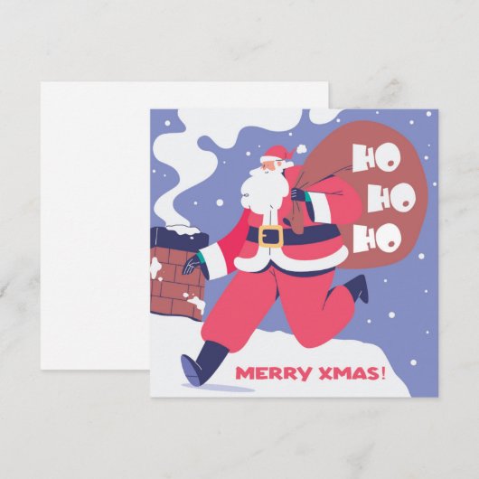 Kerstkaart HoHoHo (Voorkant / Achterkant)