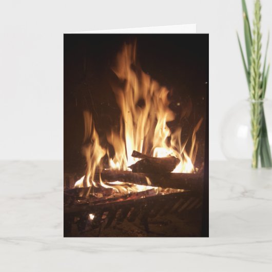 "Kerstkaart 'Holiday Fireplace'" Kaart (Voorkant)