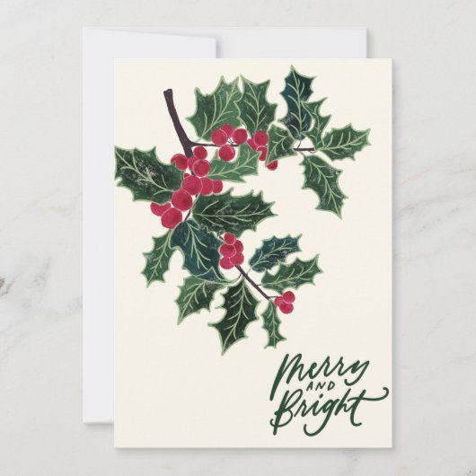 Kerstkaart Holly Tree Kaart (Voorkant)