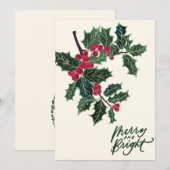 Kerstkaart Holly Tree Kaart (Voorkant / Achterkant)
