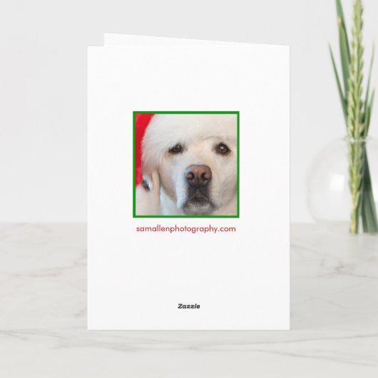 kerstkaart, hond in pet feestdagen kaart (Achterkant)