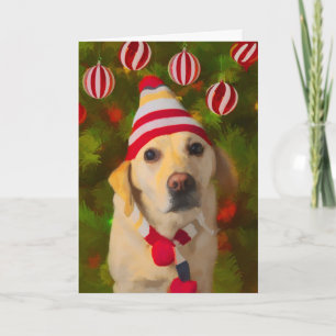 kerstkaart, hond in pet feestdagen kaart