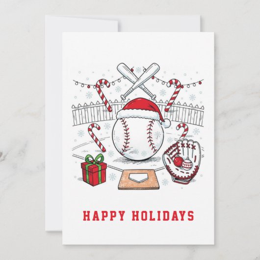 Kerstkaart honkbal (Voorkant)