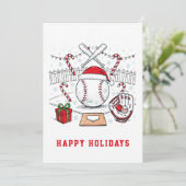 Kerstkaart honkbal (Staand voorkant)