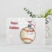 Kerstkaart honkbal (Staand voorkant)