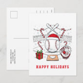 Kerstkaart honkbal feestdagenkaart (Voorkant / Achterkant)
