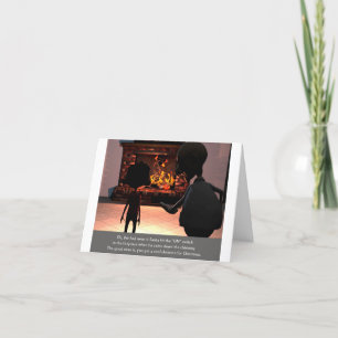 Kerstkaart: Hot Fire Cool Skeleton Dead Santa  Feestdagen Kaart