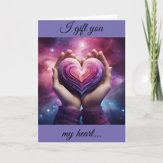 Kerstkaart 'Ik geef je mijn hart' Feestdagen Kaart (Voorkant)