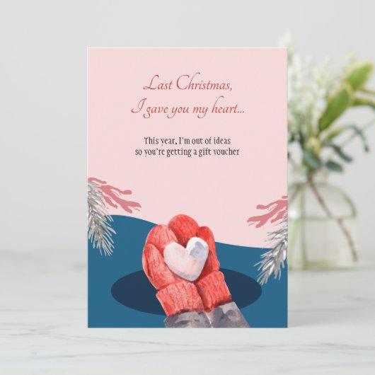 Kerstkaart 'Ik geef mijn hart aan jou' (Staand voorkant)