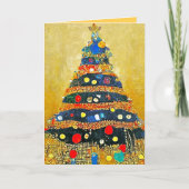 Kerstkaart in de stijl van Gustav Klimt met kerstb Kaart (Voorkant)