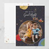 Kerstkaart 'In een baan om de aarde' (Voorkant / Achterkant)