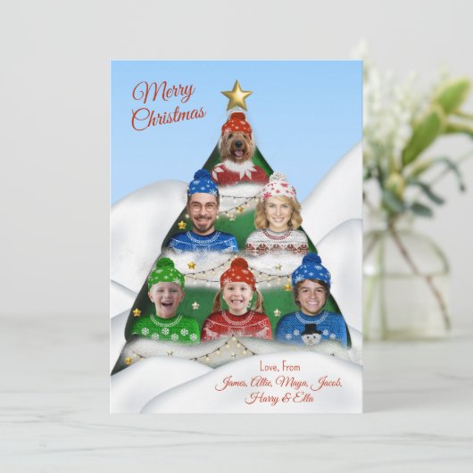 Kerstkaart in een enveloppe (Staand voorkant)