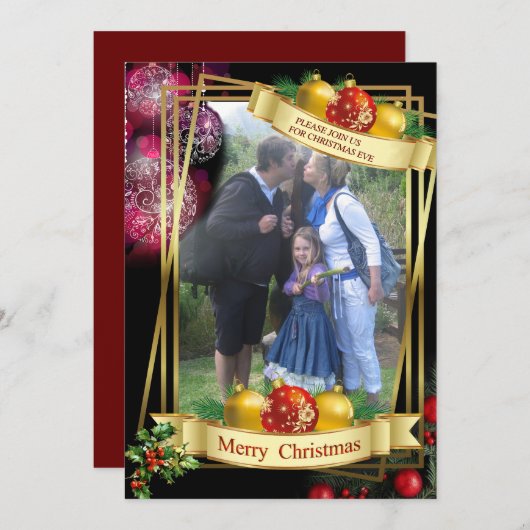 Kerstkaart in envelop formaat (Voorkant / Achterkant)