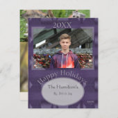 kerstKaart in het Paars (Voorkant / Achterkant)