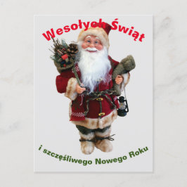 Kerstkaart in het Pools Wesołych Świąt Briefkaart