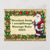 kerstkaart in het Pools Wesołych Świąt Briefkaart (Voorkant)