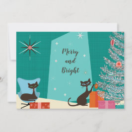 Kerstkaart in mid-century design stijl