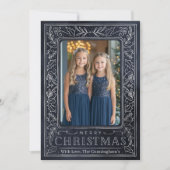 Kerstkaart in Navy en Zilver (Voorkant)