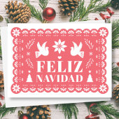 Kerstkaart in Papel Picado-stijl 'Feliz Navidad' Feestdagen Kaart