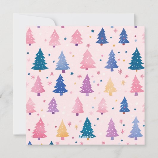 Kerstkaart in pastelkleur in cartoonstijl (Achterkant)