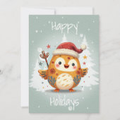 Kerstkaart in Scandinavische volkskunststijl (Voorkant)