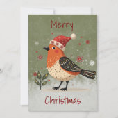 Kerstkaart in Scandinavische volkskunststijl (Voorkant)