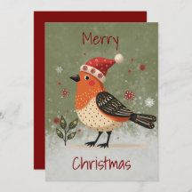 Kerstkaart in Scandinavische volkskunststijl