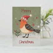 Kerstkaart in Scandinavische volkskunststijl (Staand voorkant)