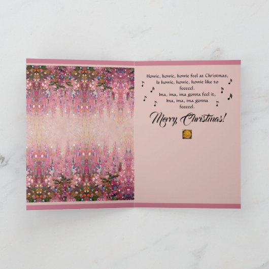 Kerstkaart in stijl van Klimt met ondeugende humor Kaart (Binnen)