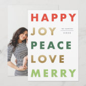 Kerstkaart in vet lettertype (Voorkant / Achterkant)