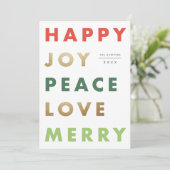 Kerstkaart in vet lettertype (Staand voorkant)