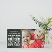 Kerstkaart in vintage stijl & Nieuwjaarsfoto (Staand voorkant)