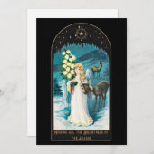 Kerstkaart in vintage Victoriaanse feestelijke sti (Voorkant / Achterkant)