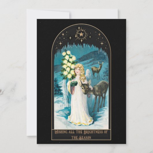 Kerstkaart in vintage Victoriaanse stijl (Voorkant)