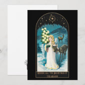 Kerstkaart in vintage Victoriaanse stijl (Voorkant / Achterkant)