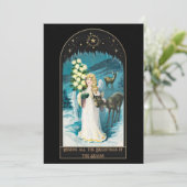 Kerstkaart in vintage Victoriaanse stijl (Staand voorkant)