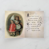 Kerstkaart in vintage Victoriaanse stijl Feestdagen Kaart (Binnen)