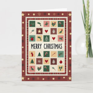 Kerstkaart in Volkskunststijl Kaart