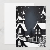 Kerstkaart in zwart-wit (Voorkant / Achterkant)