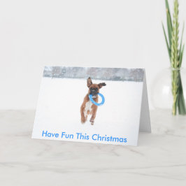 Kerstkaart Jolie Spelen in de sneeuw Feestdagen Kaart