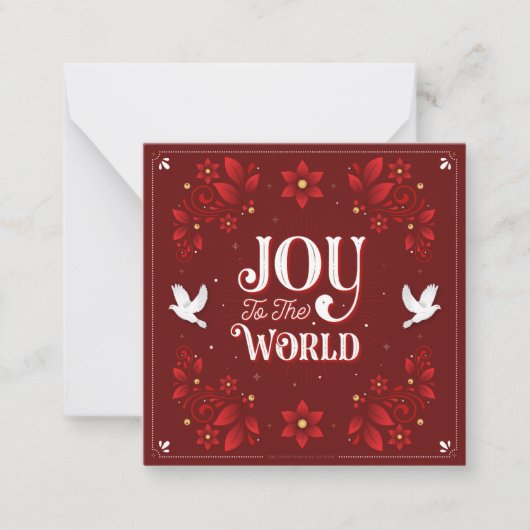 Kerstkaart 'Joy to the World' Notitiekaartje (Voorkant)