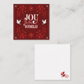 Kerstkaart 'Joy to the World' Notitiekaartje (Voorkant / Achterkant)