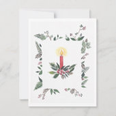 Kerstkaart kaars krans vierkant (Voorkant)