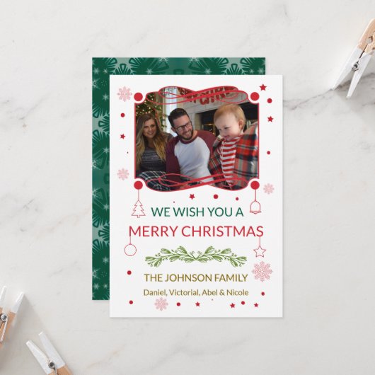 kerstkaart kaart (Voorkant / Achterkant in situ)